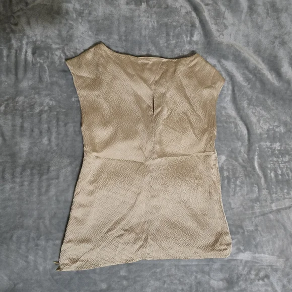 Antonio Melani Cream Color Sleeveless Size XS Silk Dress Blouse With Jewels - Picture 2 of 15